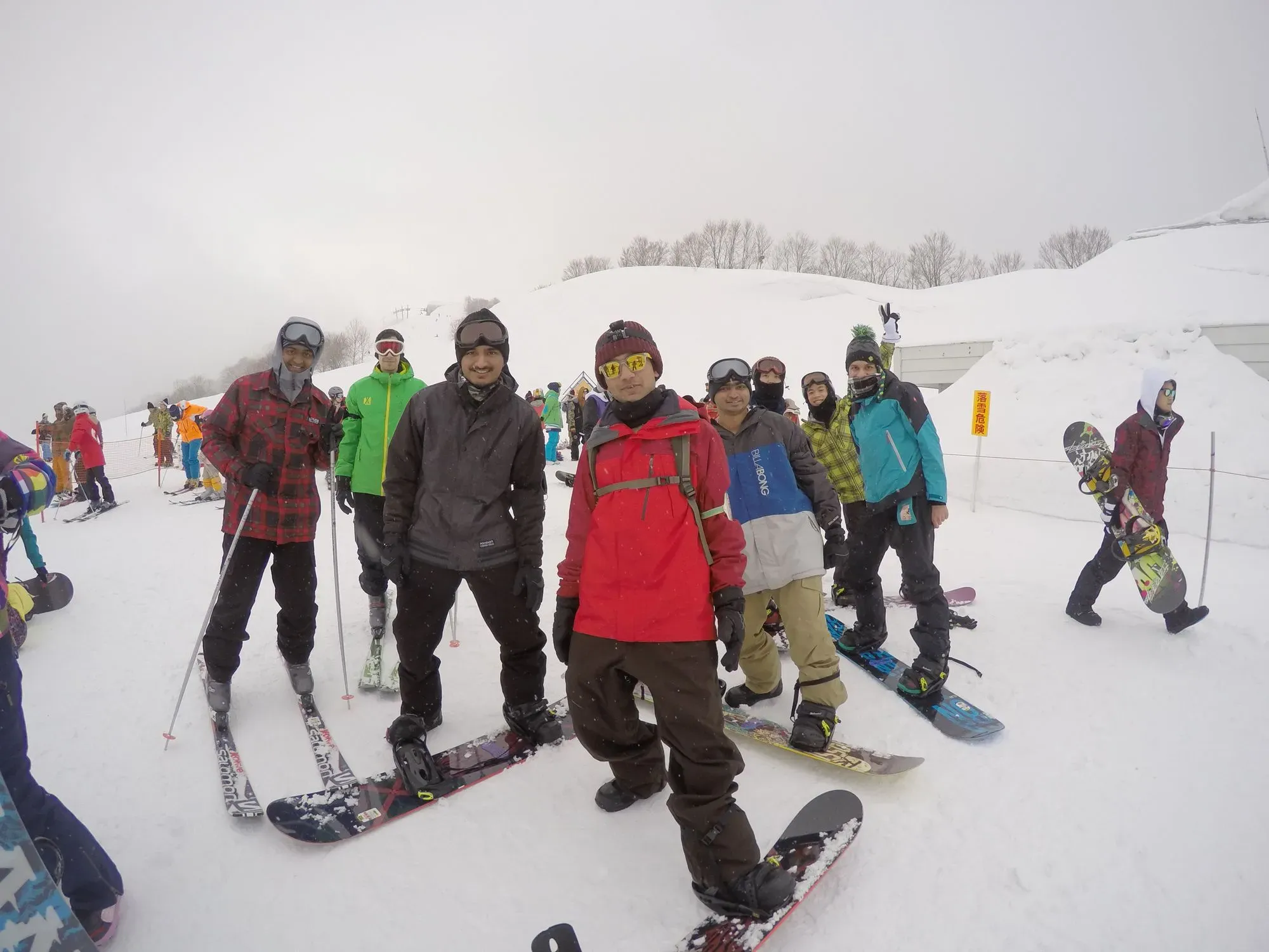 Snowboarding with friends, 2015